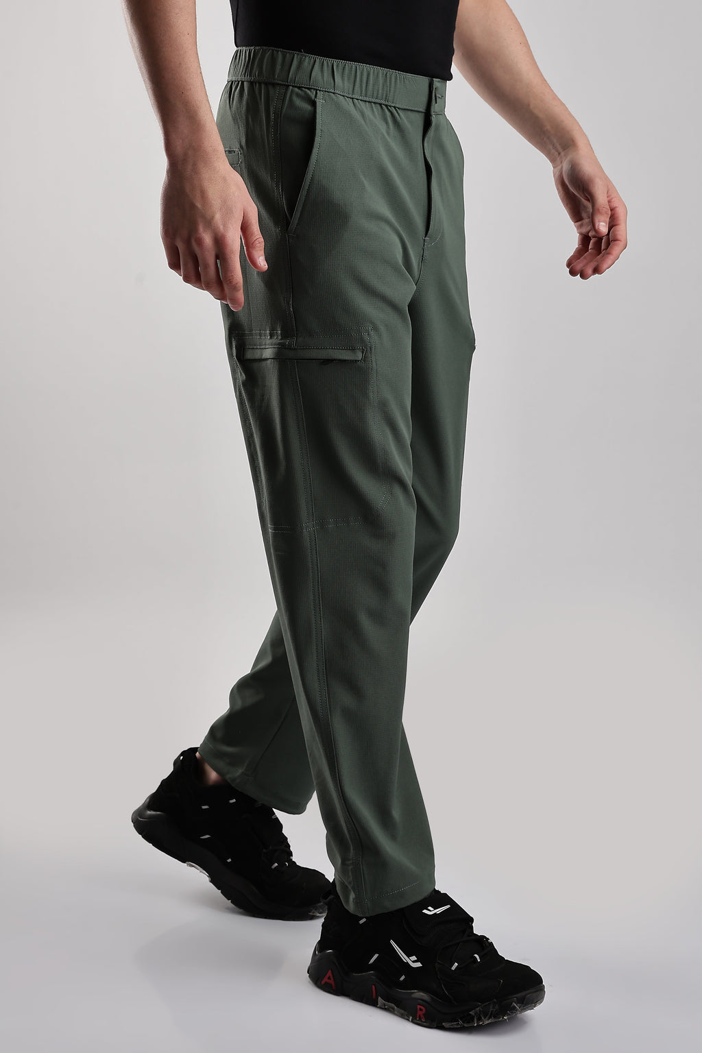 Men Structured Adventure Cargo-Ft Green