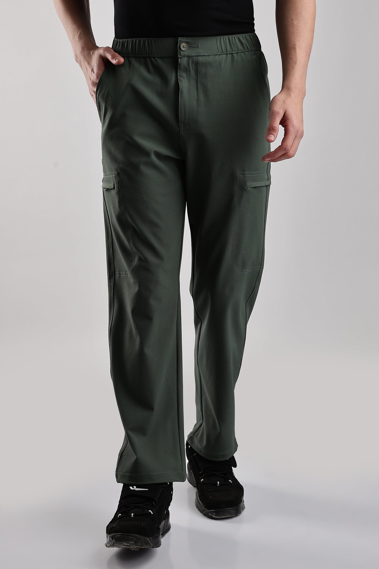Men Structured Adventure Cargo-Ft Green