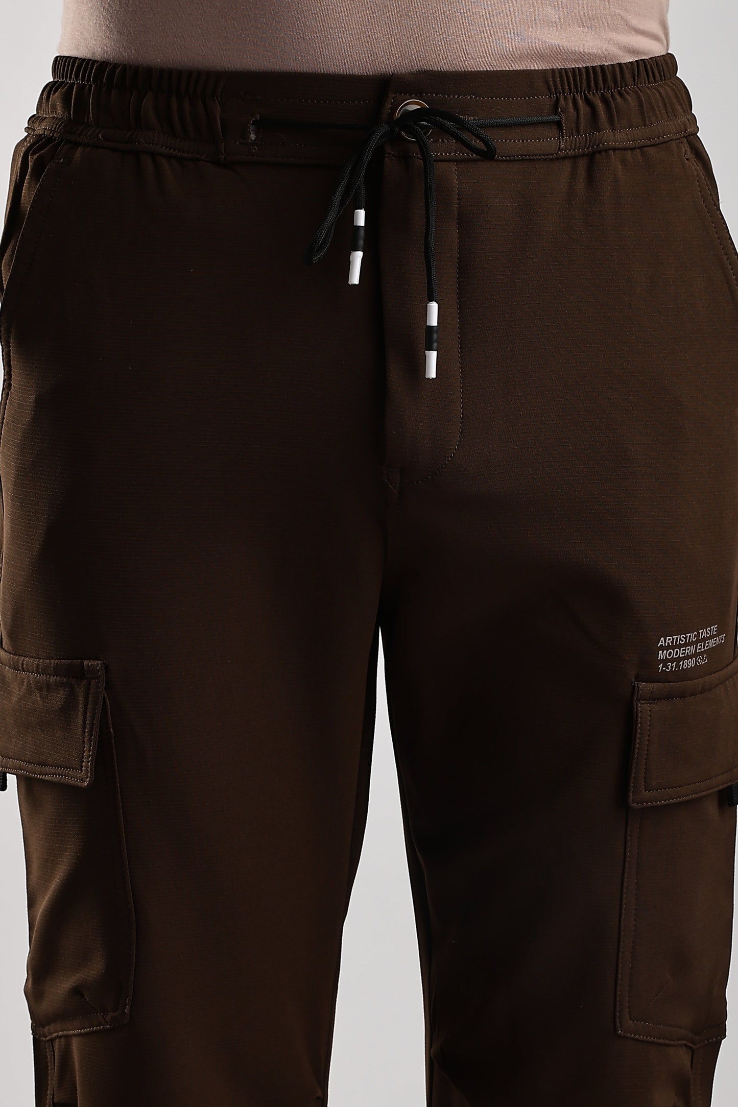 Men Structured Imported Utility Cargo-Brown