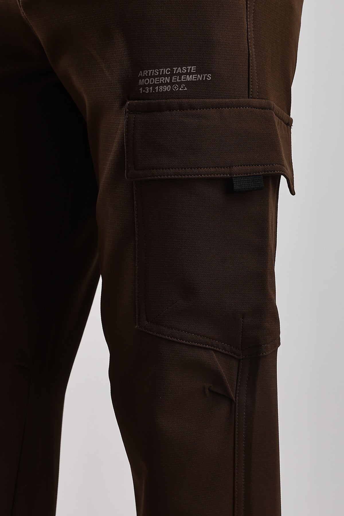 Men Structured Imported Utility Cargo-Brown