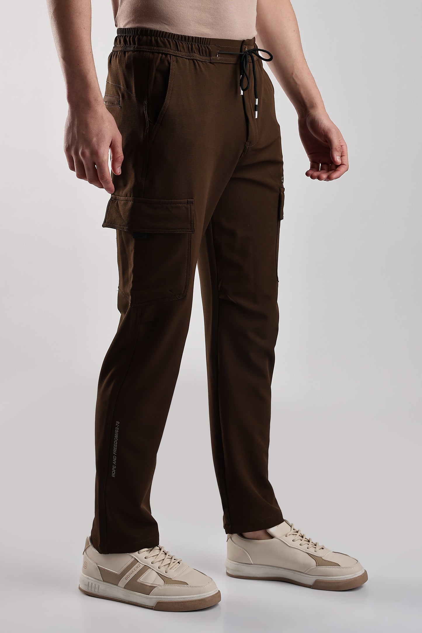 Men Structured Imported Utility Cargo-Brown