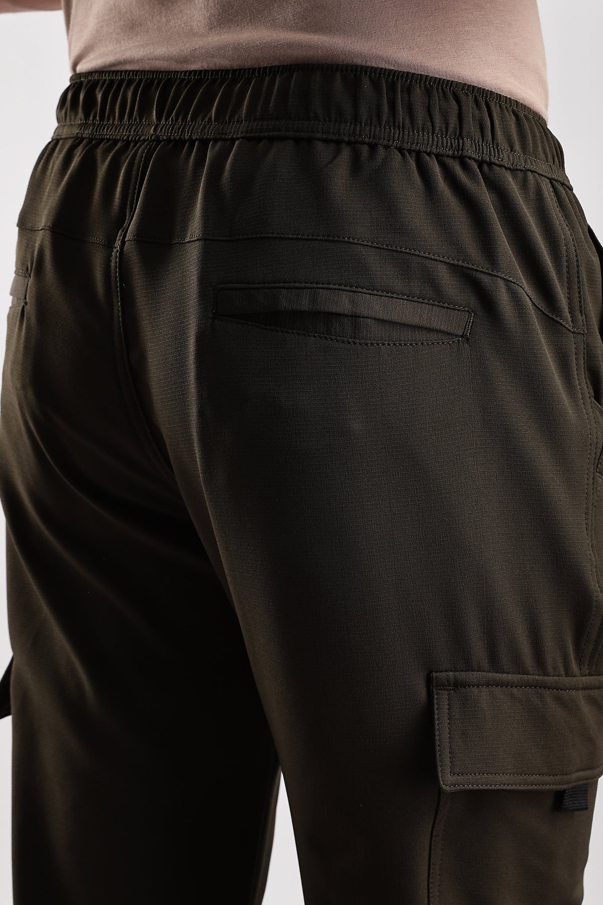 Men Structured Imported Utility Cargo-Olive