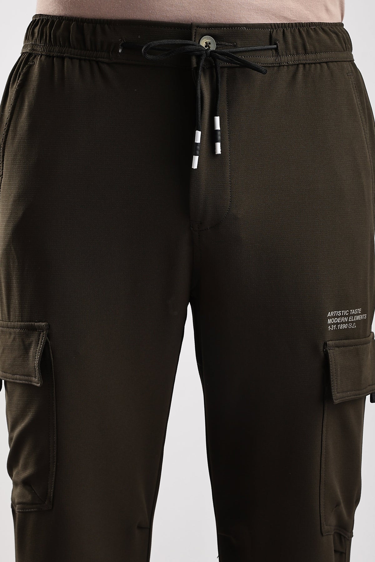 Men Structured Imported Utility Cargo-Olive