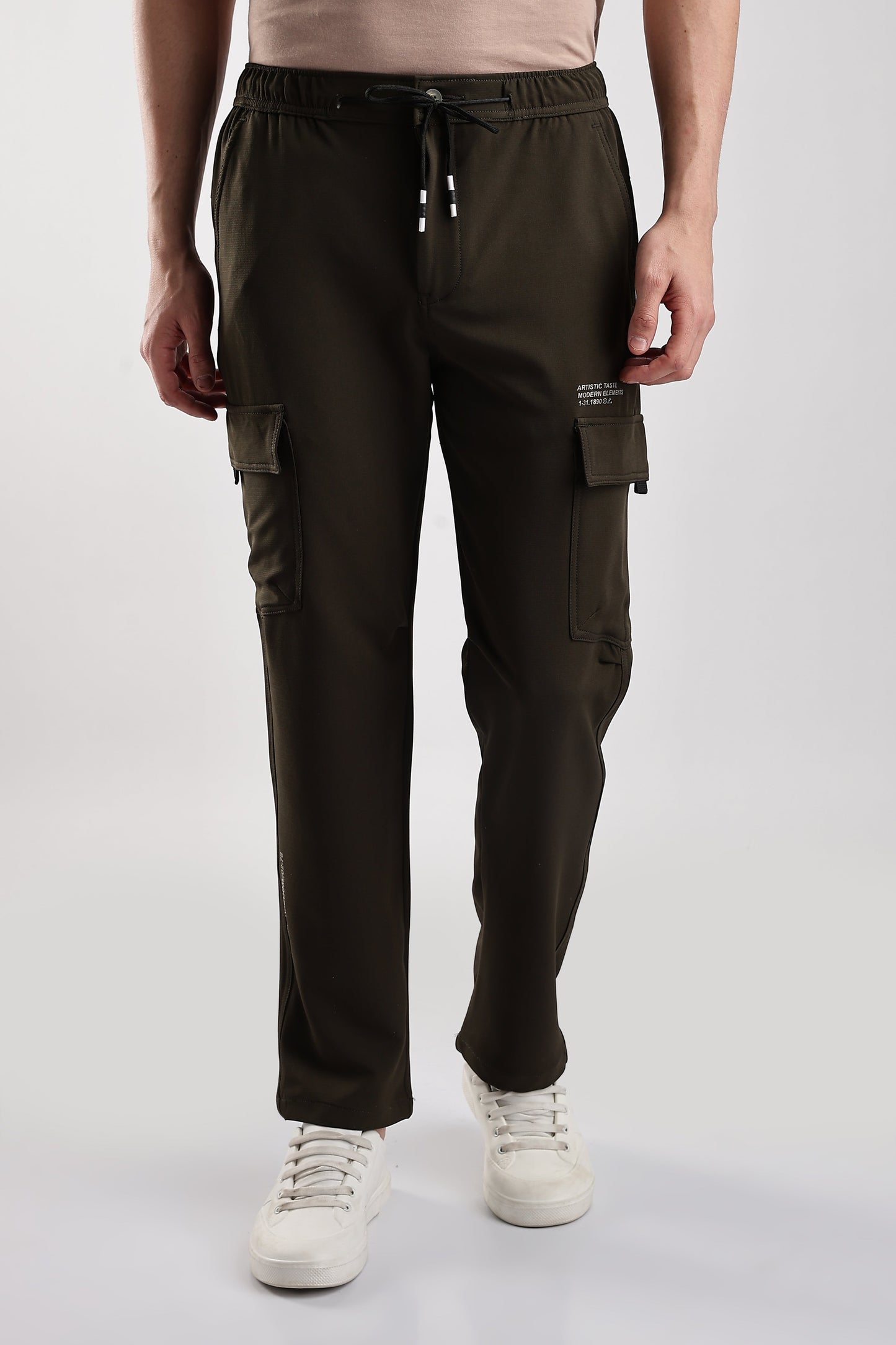 Men Structured Imported Utility Cargo-Olive