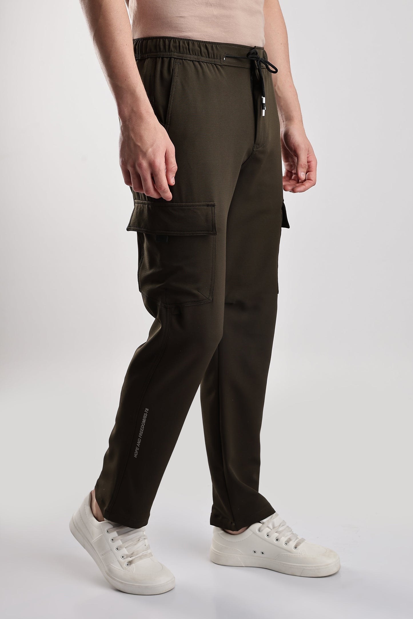 Men Structured Imported Utility Cargo-Olive