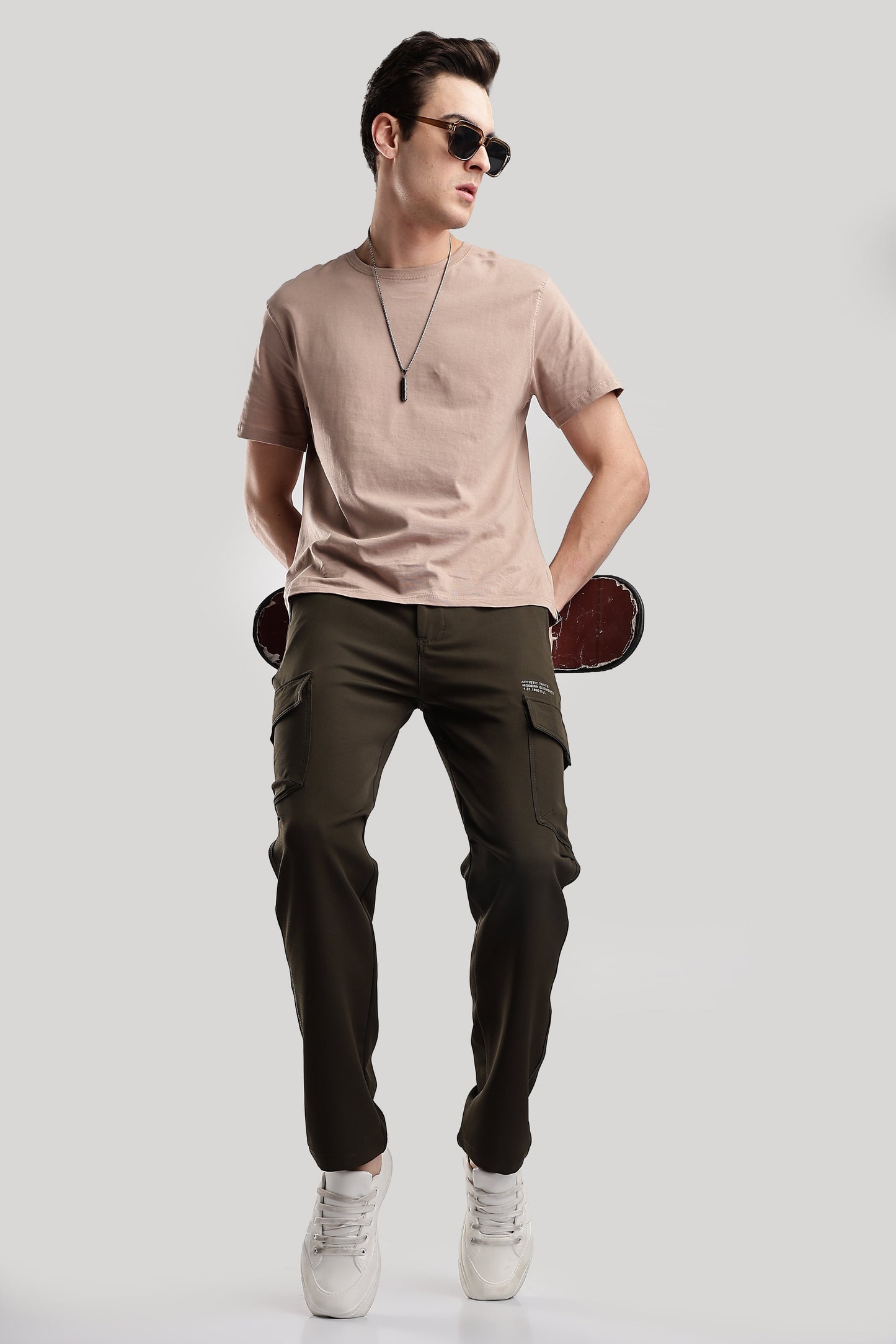 Men Structured Imported Utility Cargo-Olive