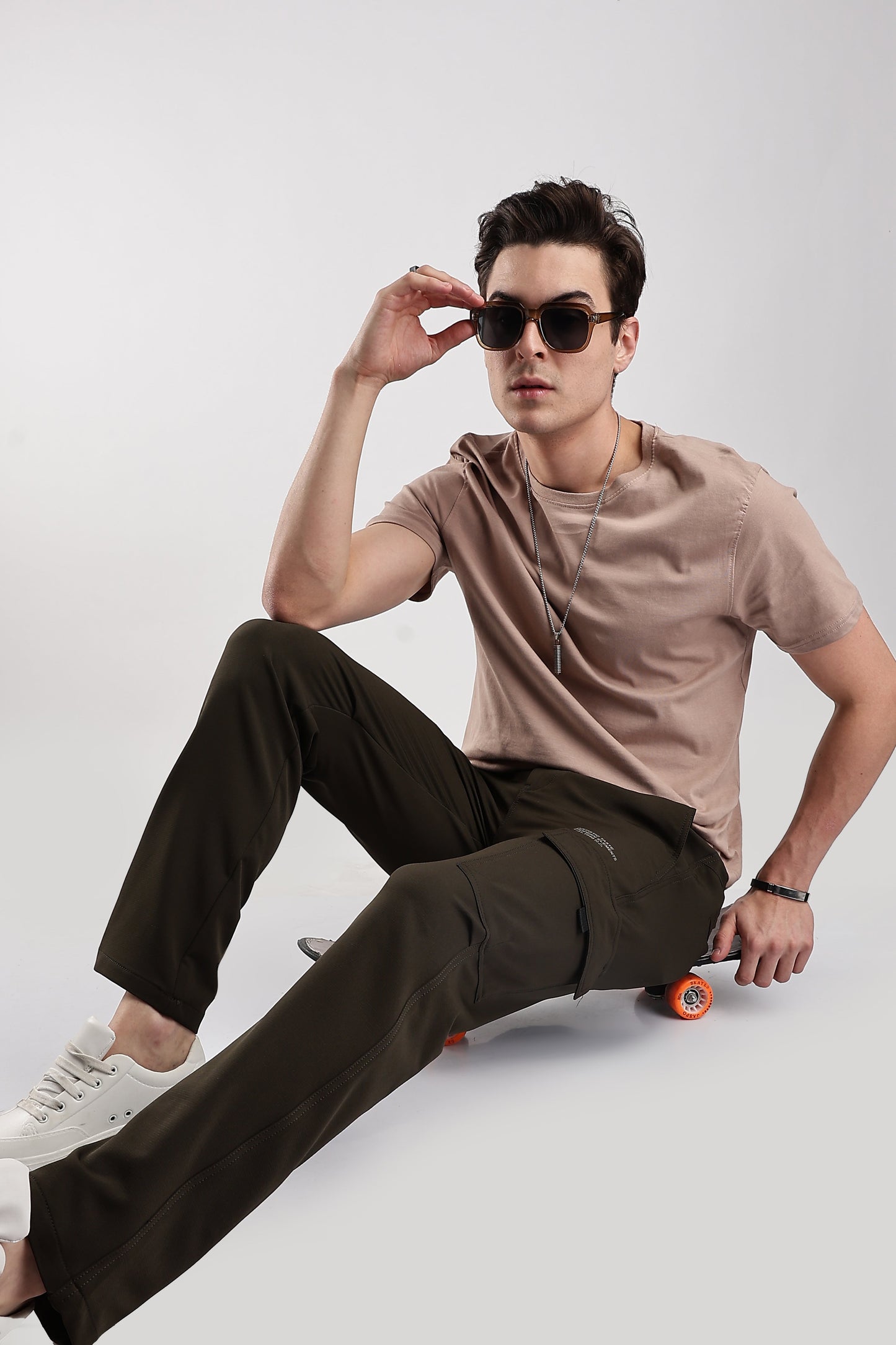 Men Structured Imported Utility Cargo-Olive