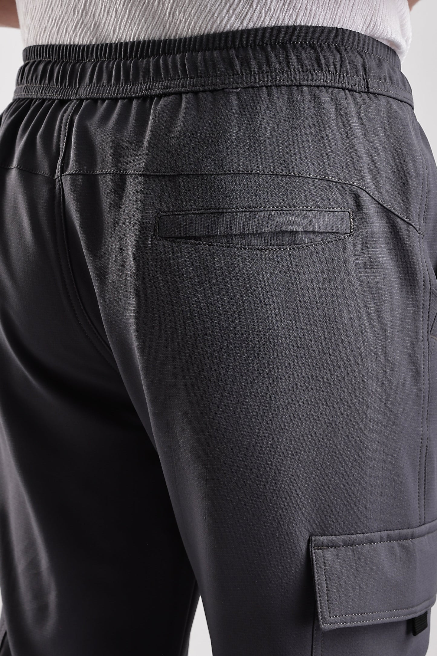 Men Structured Imported Utility Cargo-Grey