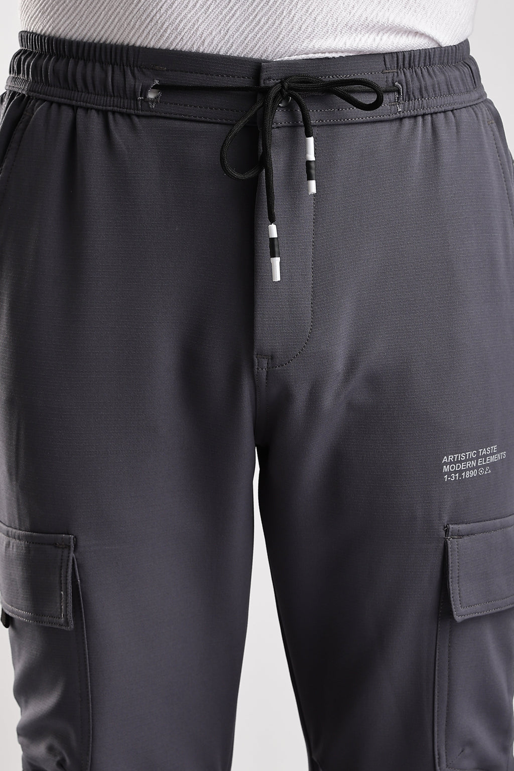 Men Structured Imported Utility Cargo-Grey