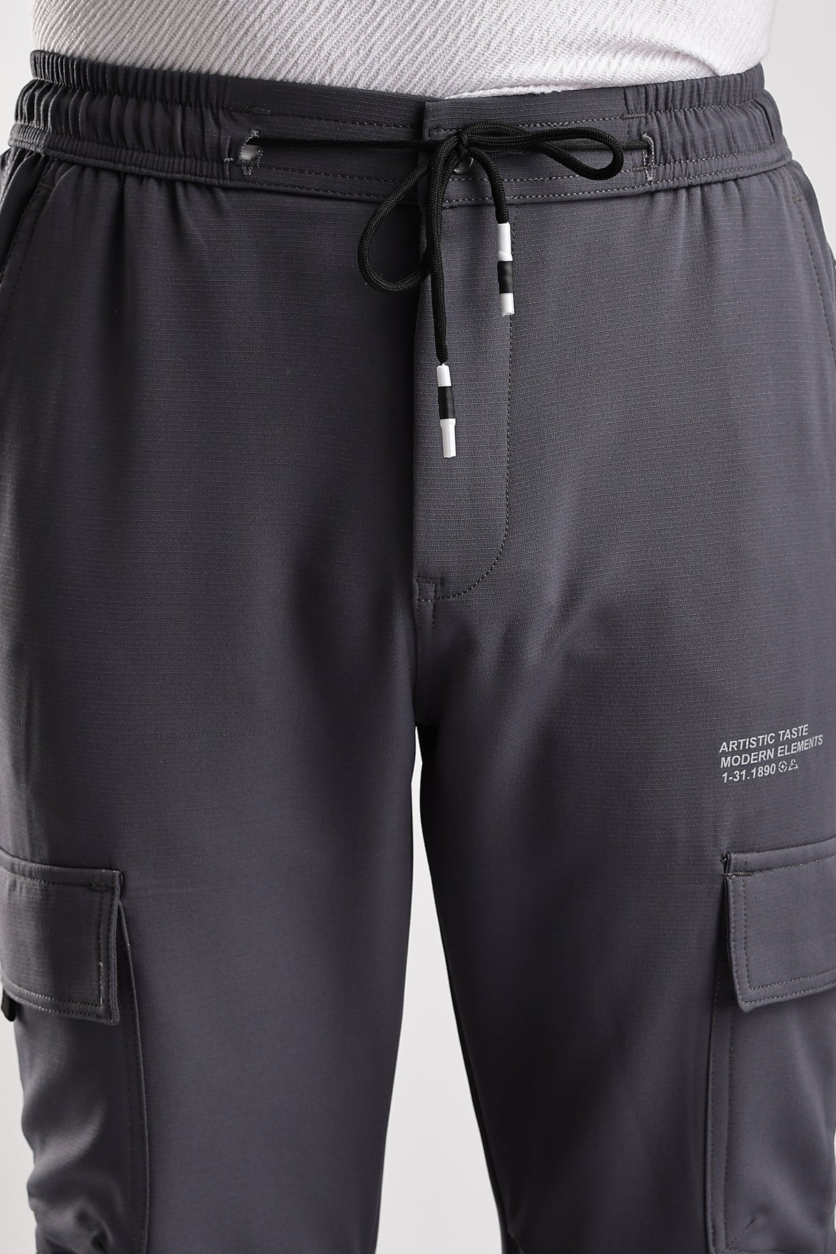 Men Structured Imported Utility Cargo-Grey