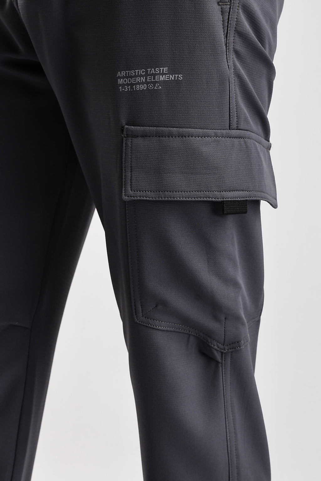 Men Structured Imported Utility Cargo-Grey