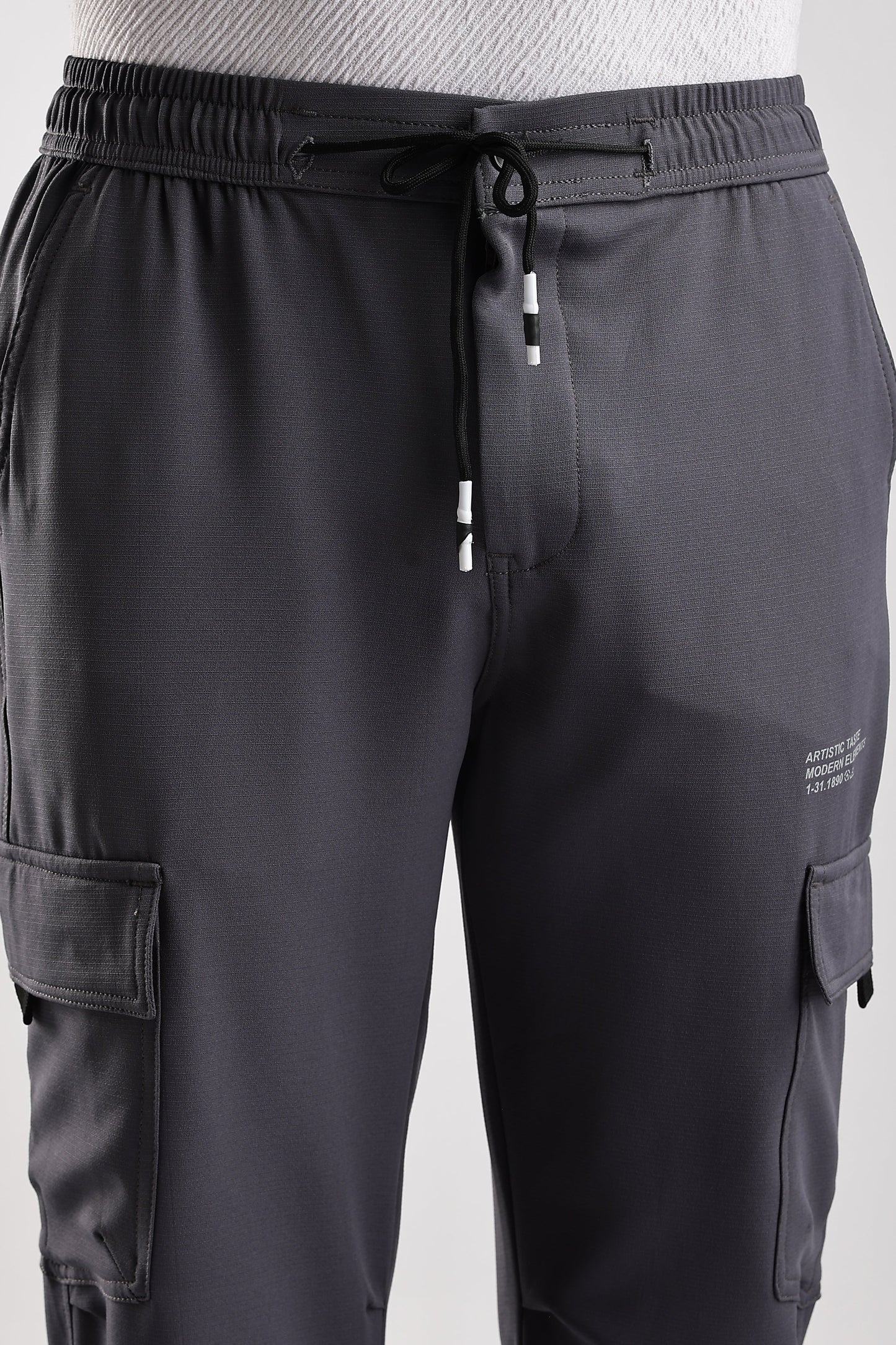 Men Structured Imported Utility Joggers-Olive