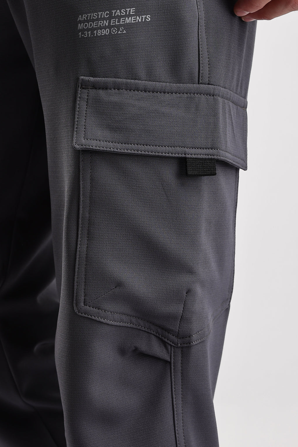 Men Structured Imported Utility Joggers-Olive
