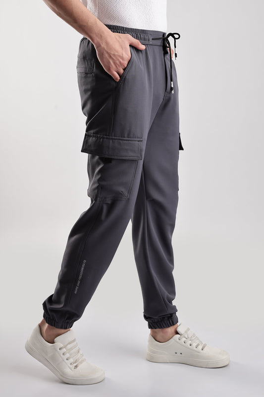 Men Structured Imported Utility Joggers-Olive