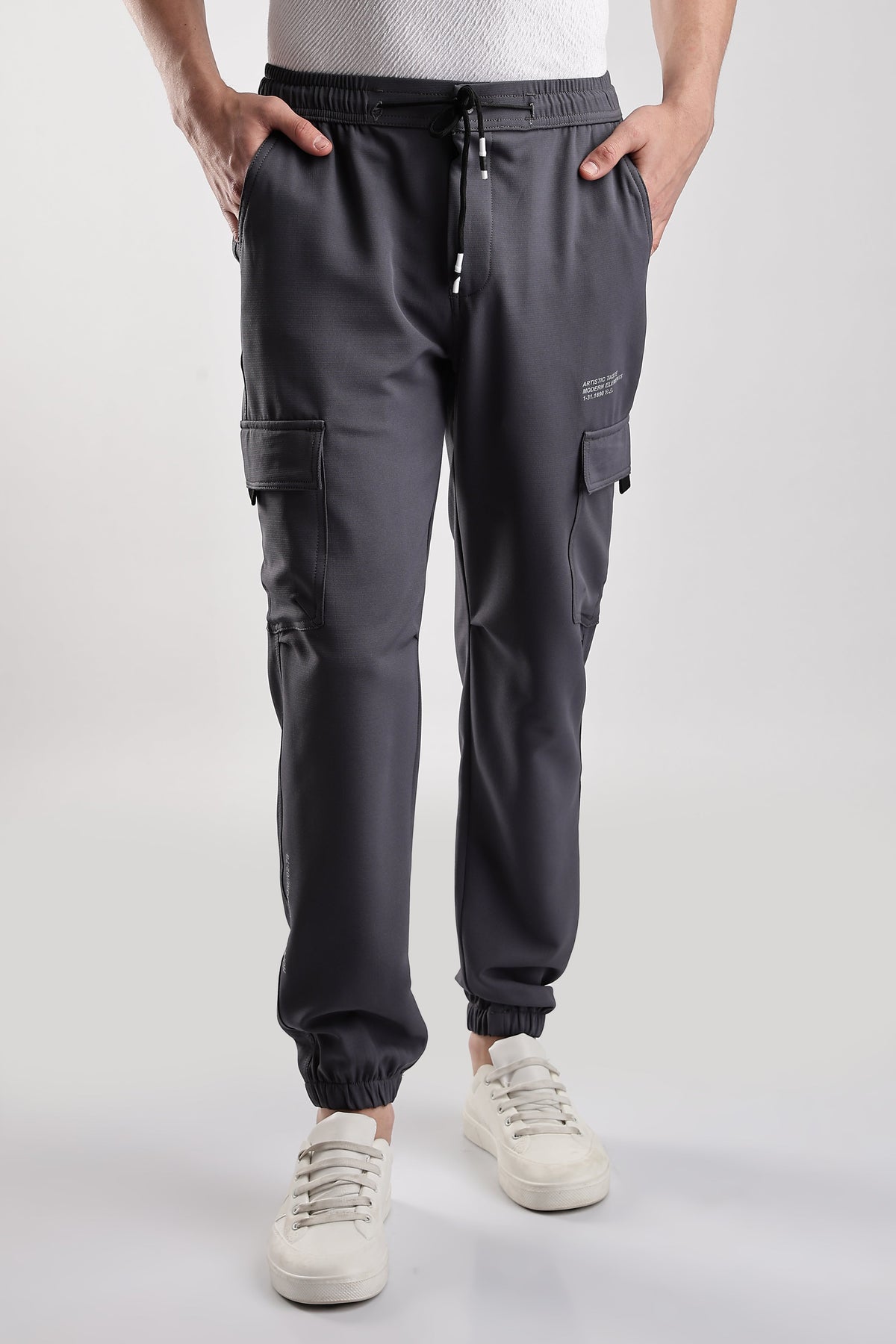 Men Structured Imported Utility Joggers-Olive