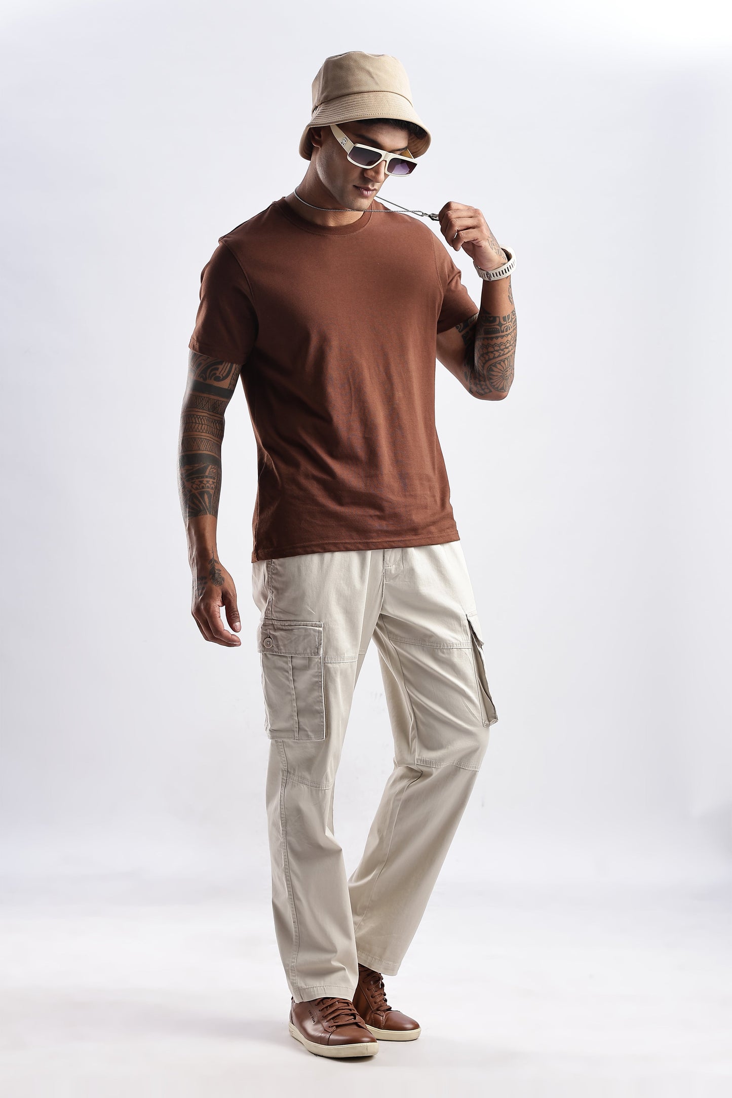 Men Traveller Utility Cargo-Beige