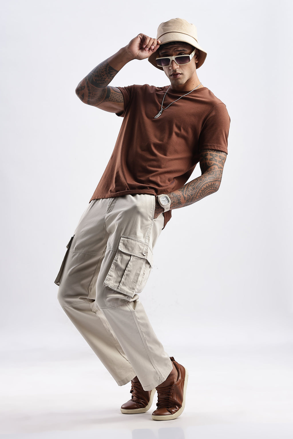 Men Traveller Utility Cargo-Beige
