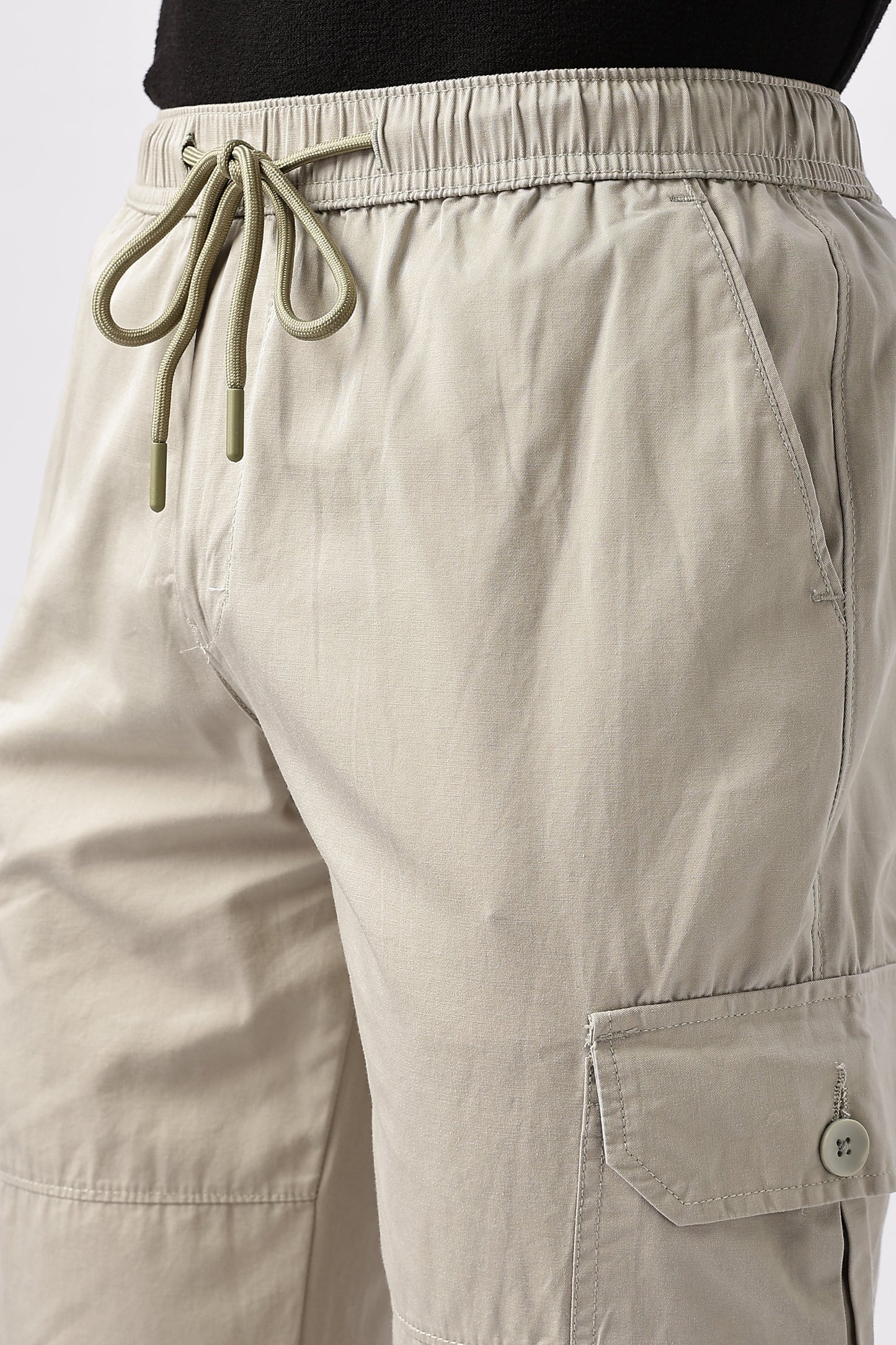 Men Relaxed Fit Air Cargo-Stone