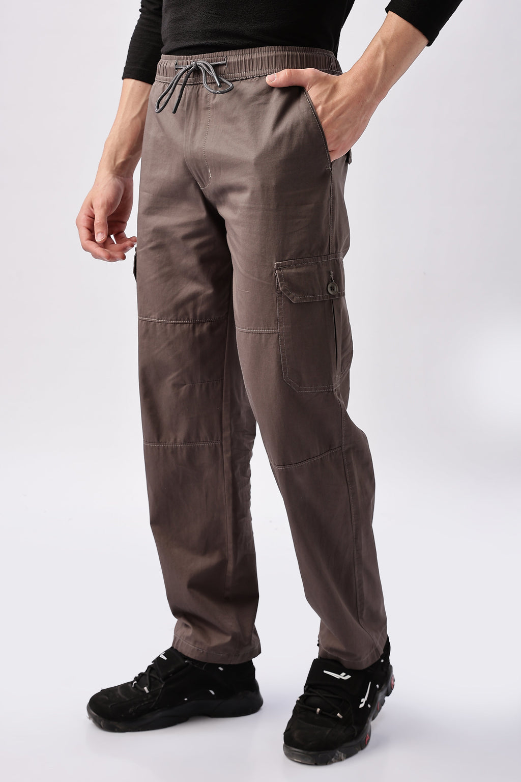 Men Relaxed Fit Air Cargo-Grey
