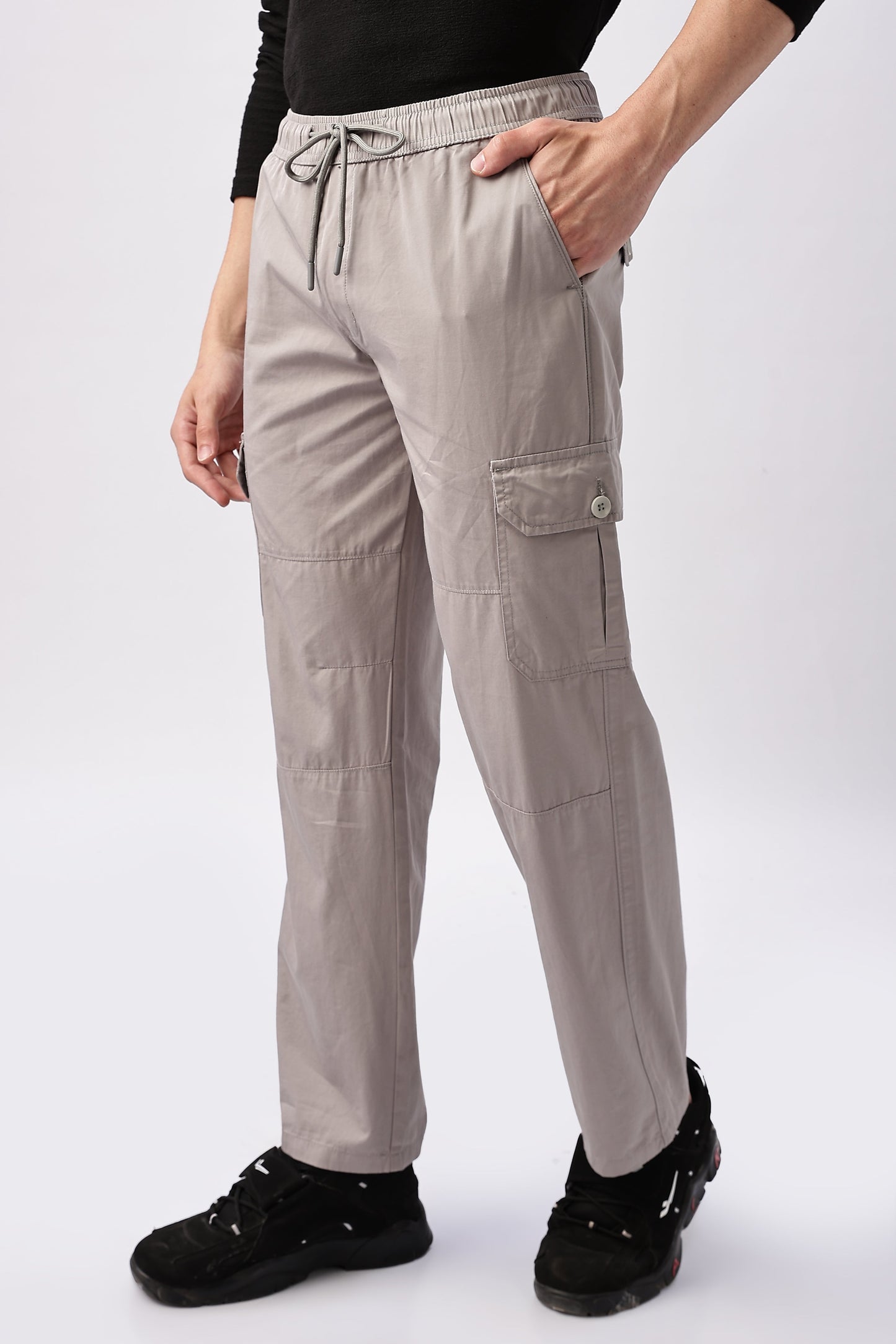 Men Relaxed Fit Air Cargo-Lt Grey