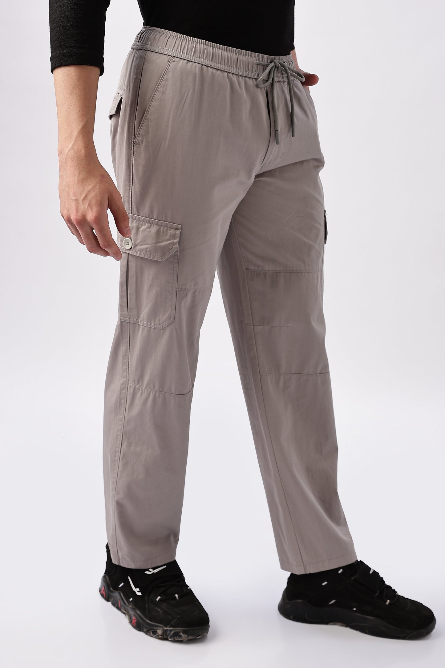 Men Relaxed Fit Air Cargo-Lt Grey