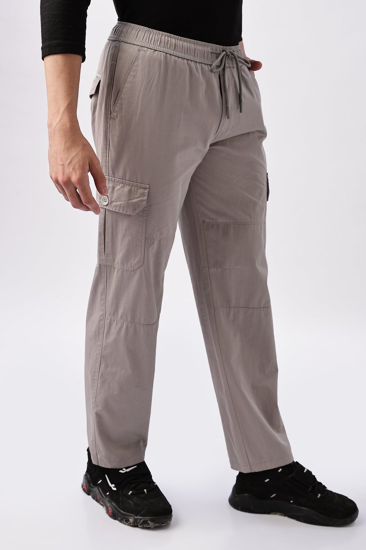 Men Relaxed Fit Air Cargo-Lt Grey