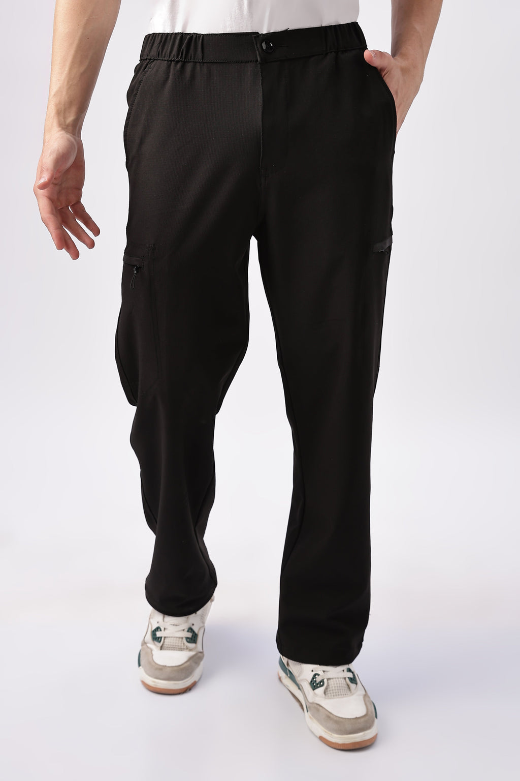Men Structured Adventure Cargo-Black