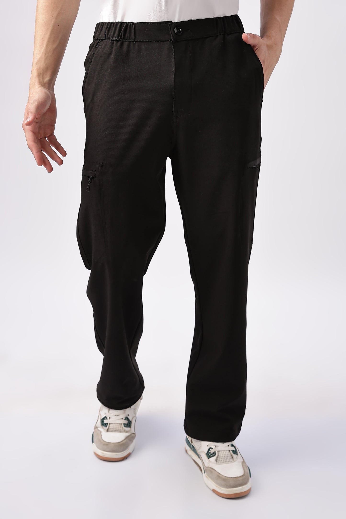 Men Structured Adventure Cargo-Black