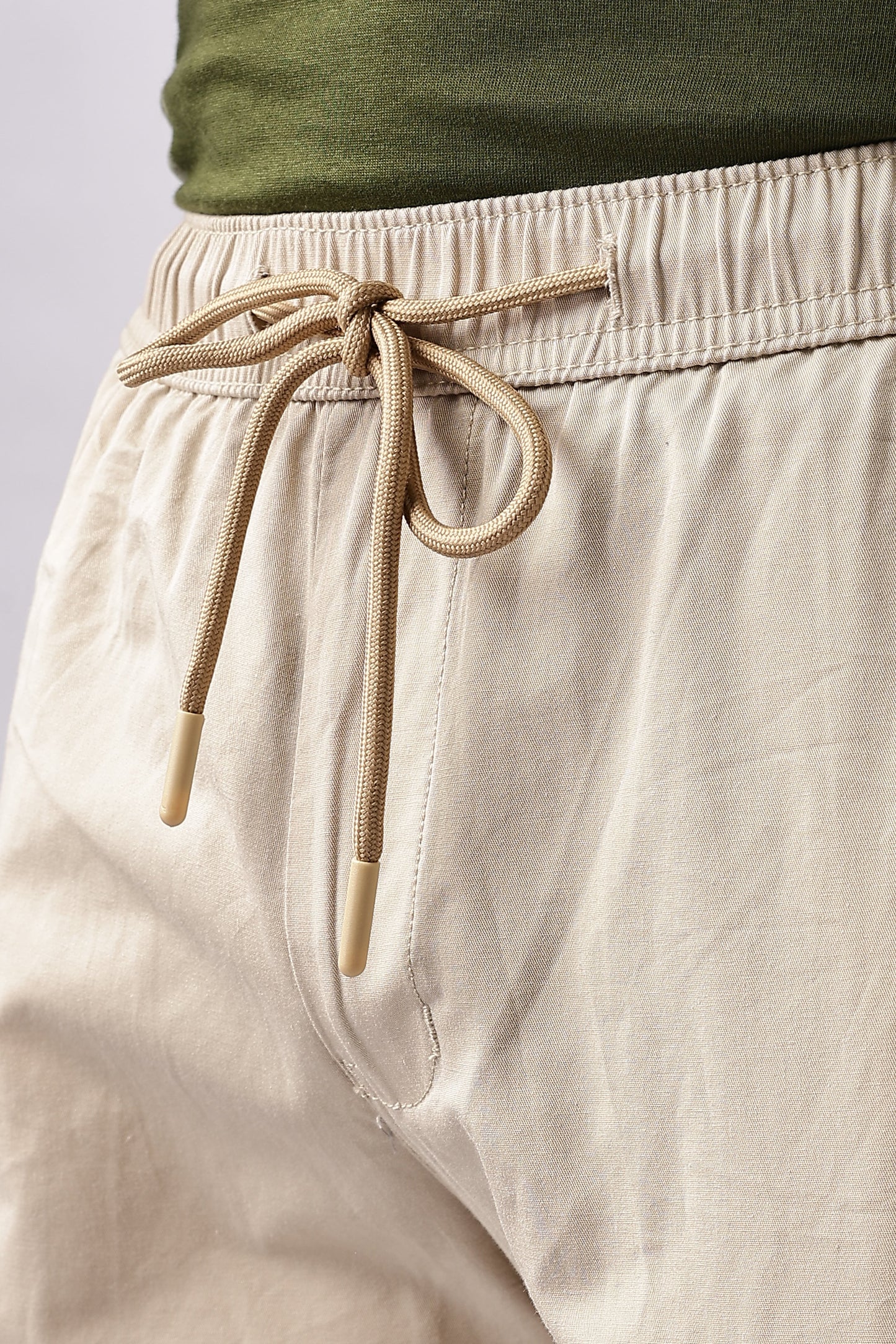 Men Relaxed Fit Air Cargo-Cream