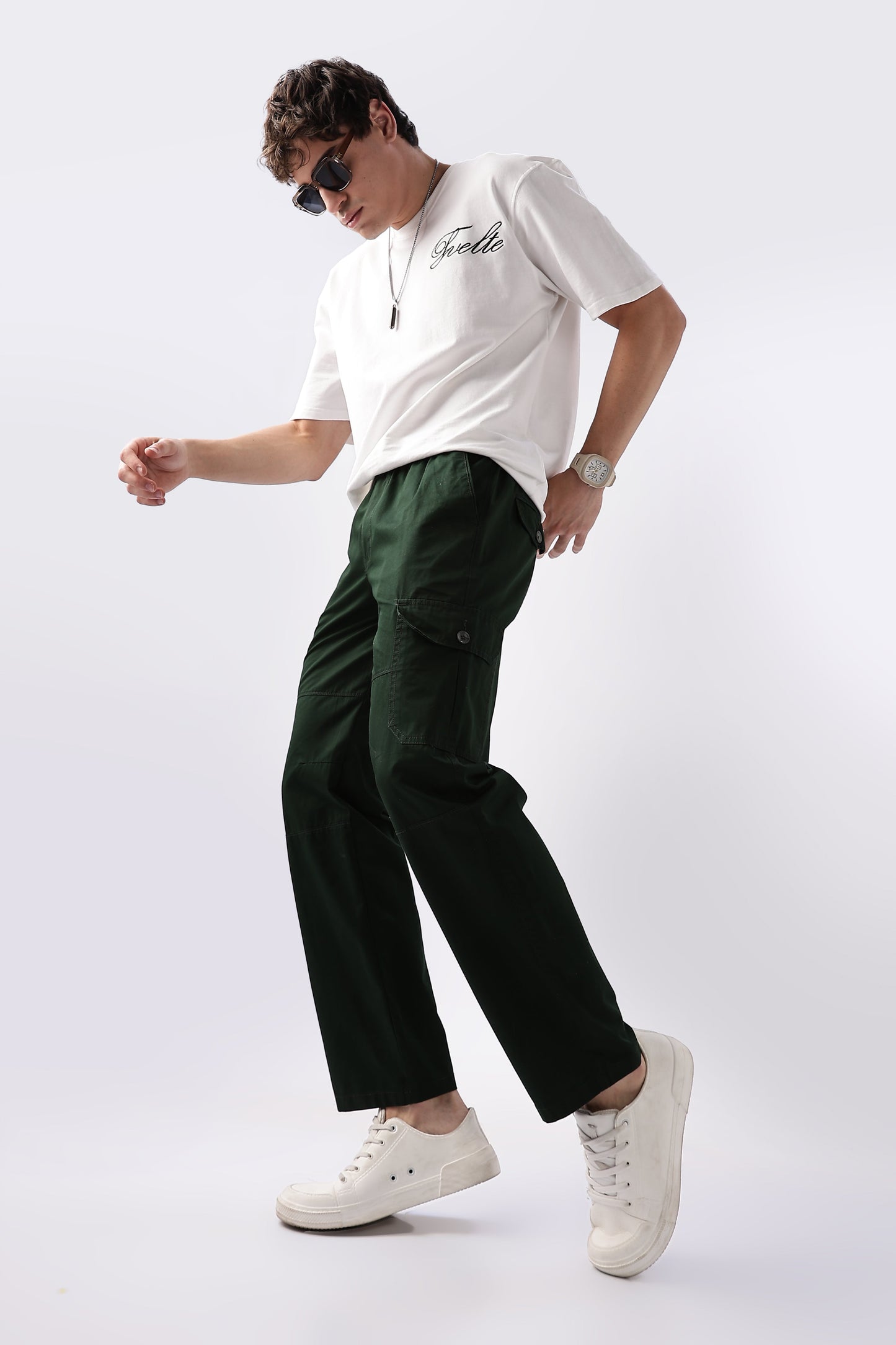 Men Relaxed Fit Air Cargo-Olive