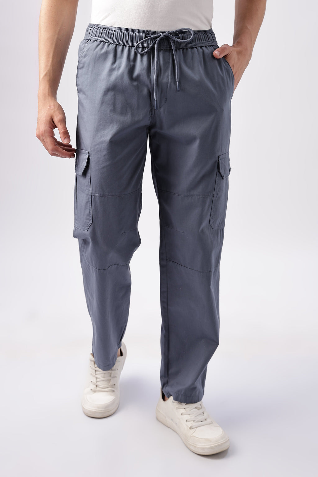 Men Relaxed Fit Air Cargo-Smoke