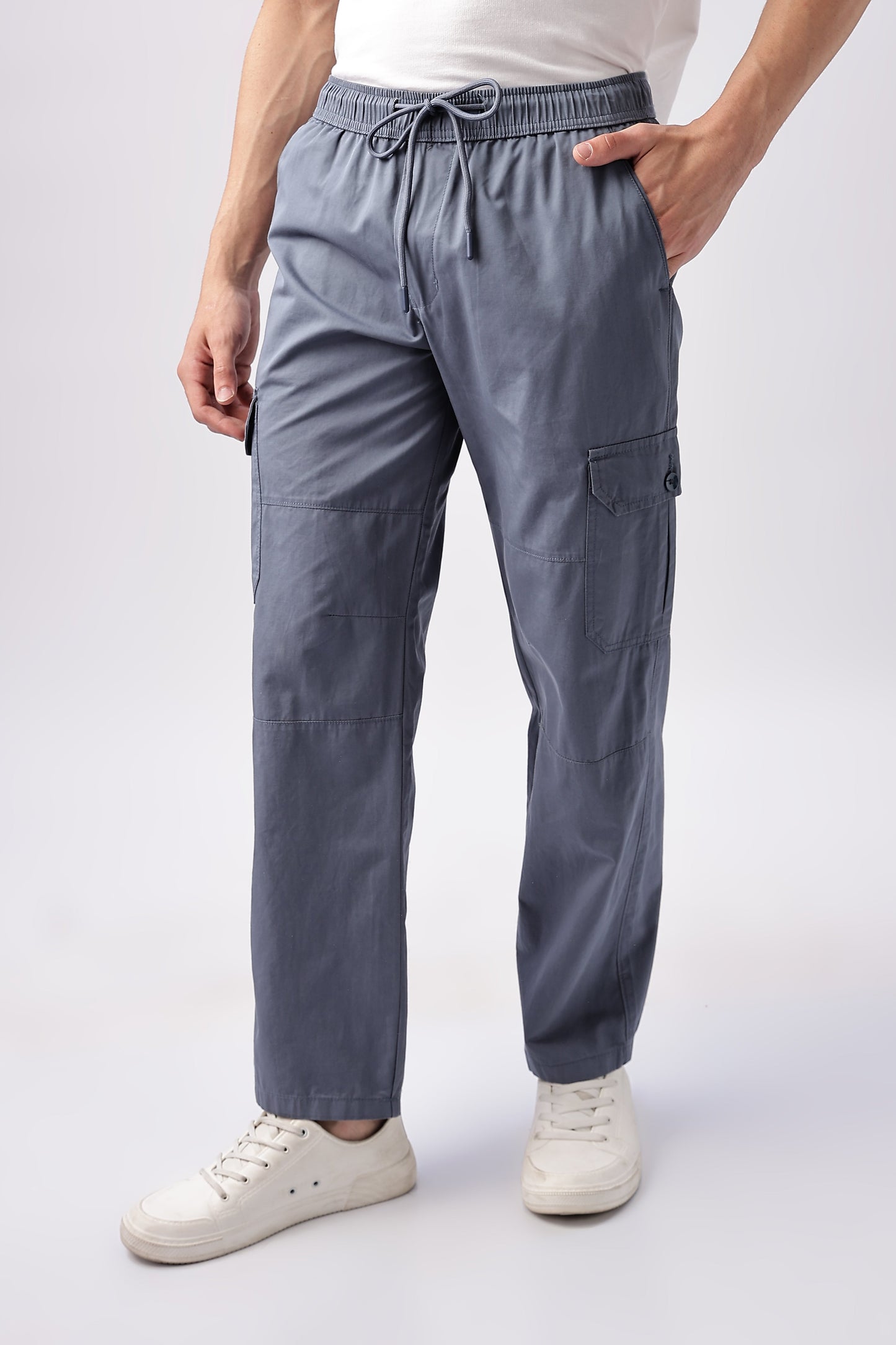 Men Relaxed Fit Air Cargo-Smoke