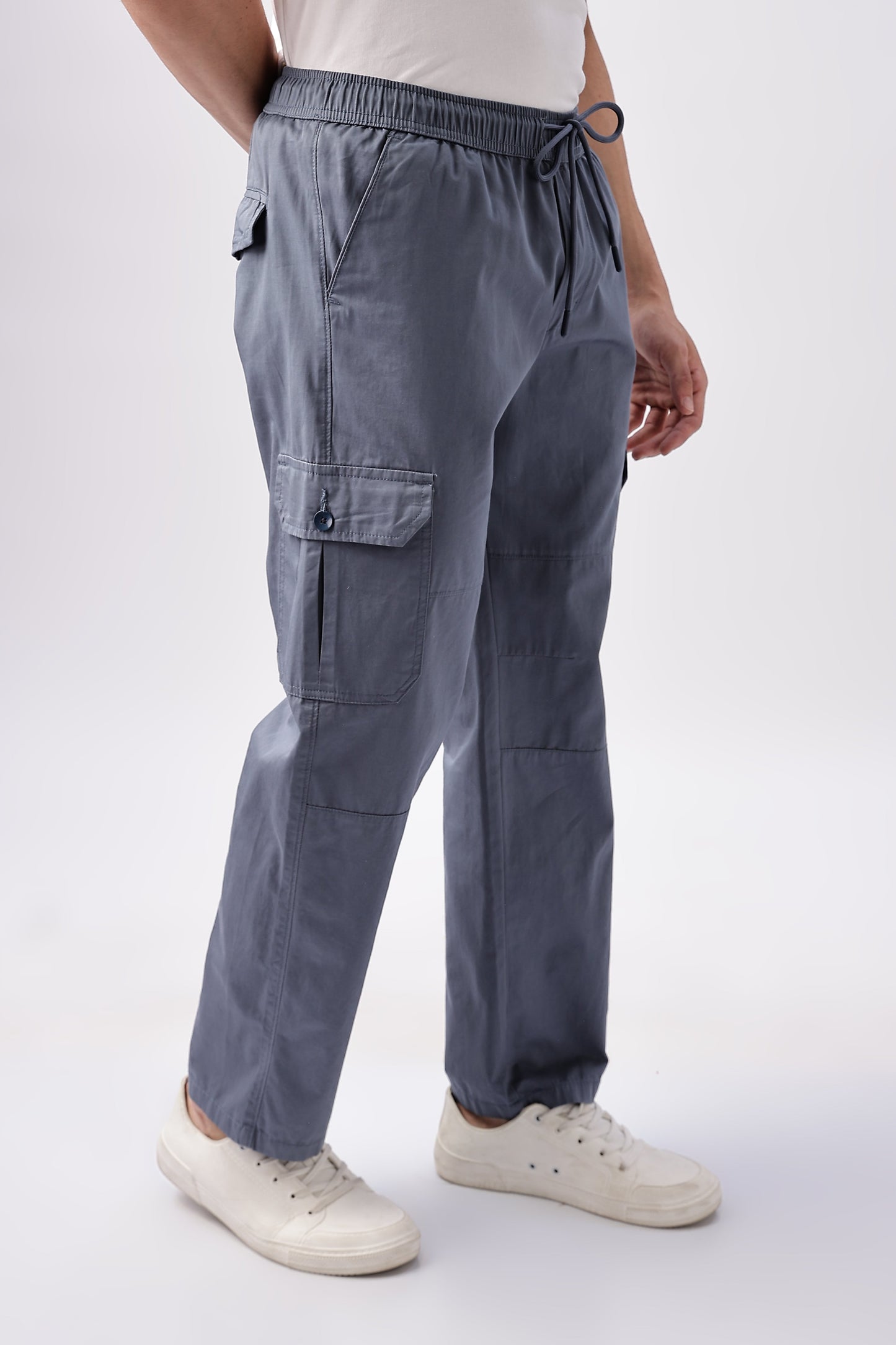 Men Relaxed Fit Air Cargo-Smoke