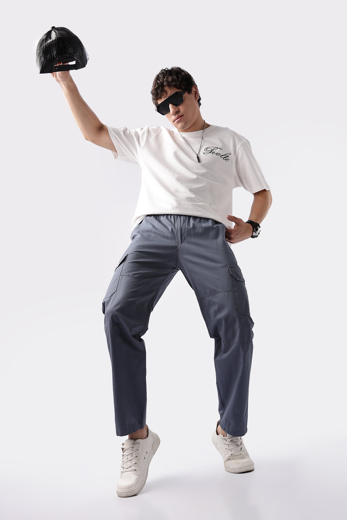 Men Relaxed Fit Air Cargo-Smoke