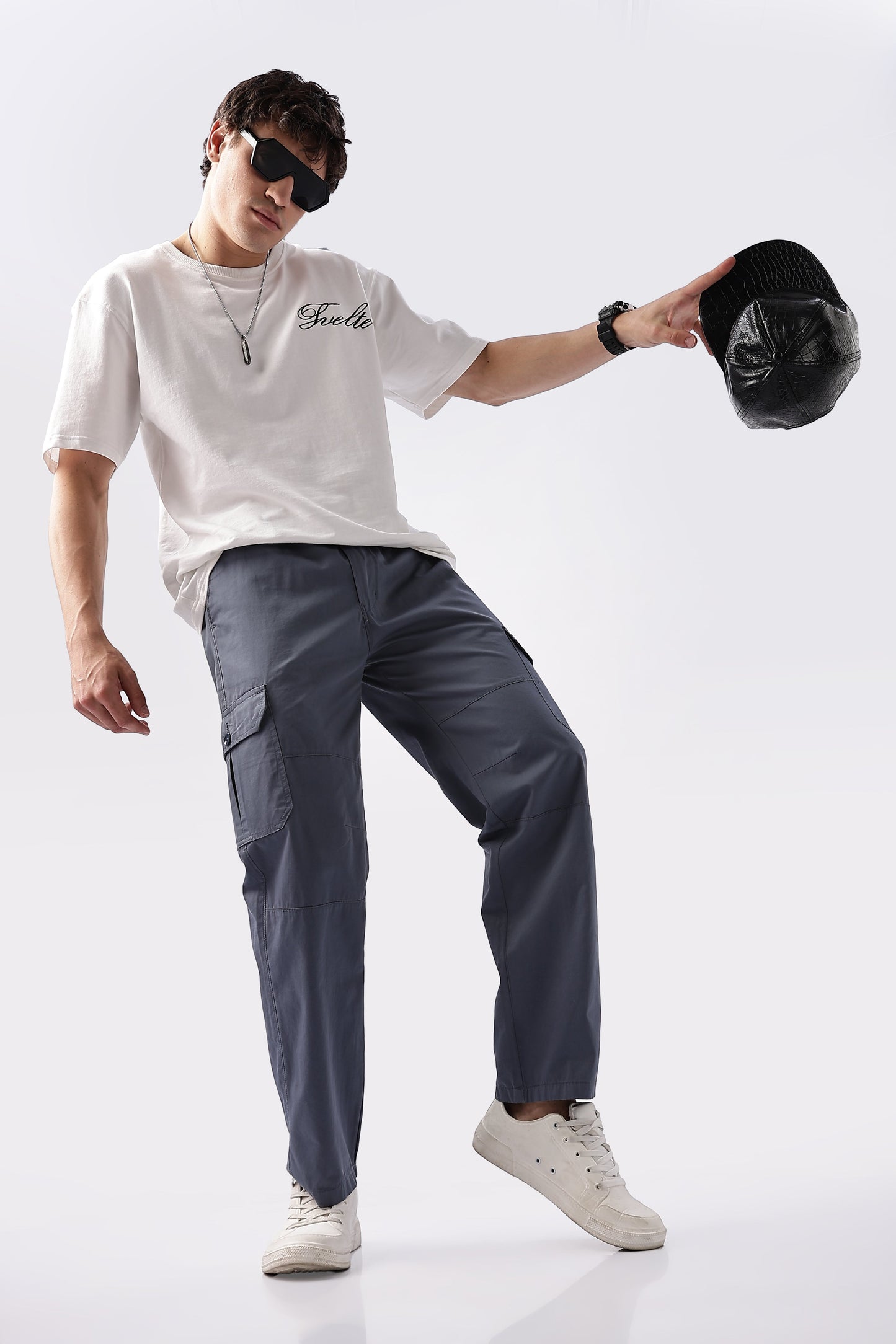 Men Relaxed Fit Air Cargo-Smoke