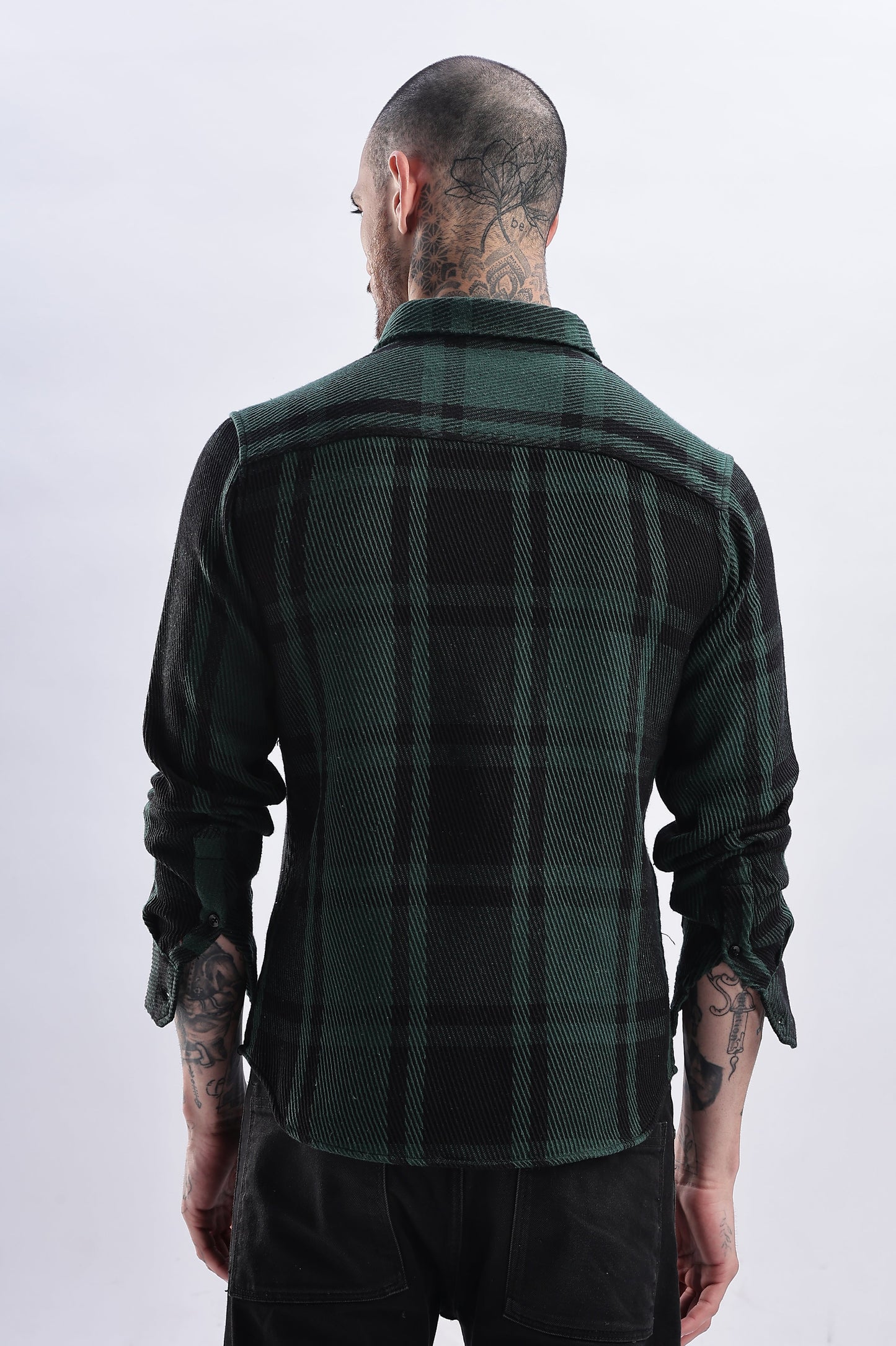 Men Flannel Shirt-Olive