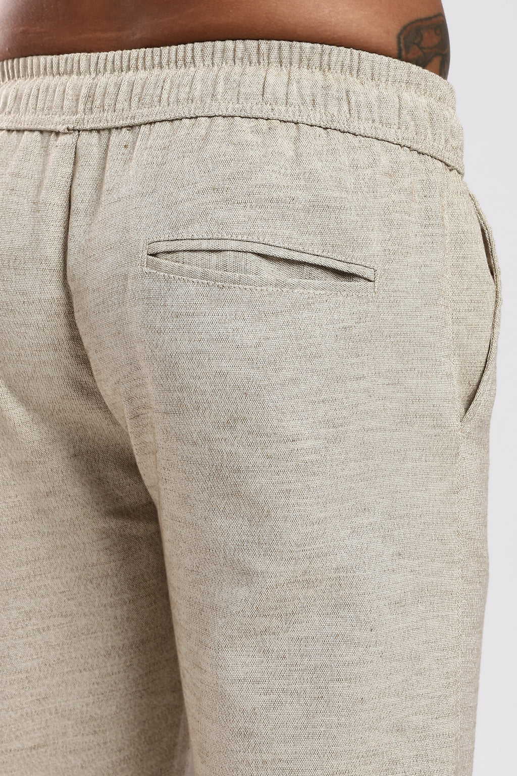 Twisted Linen Like Traveller Pant-Beige