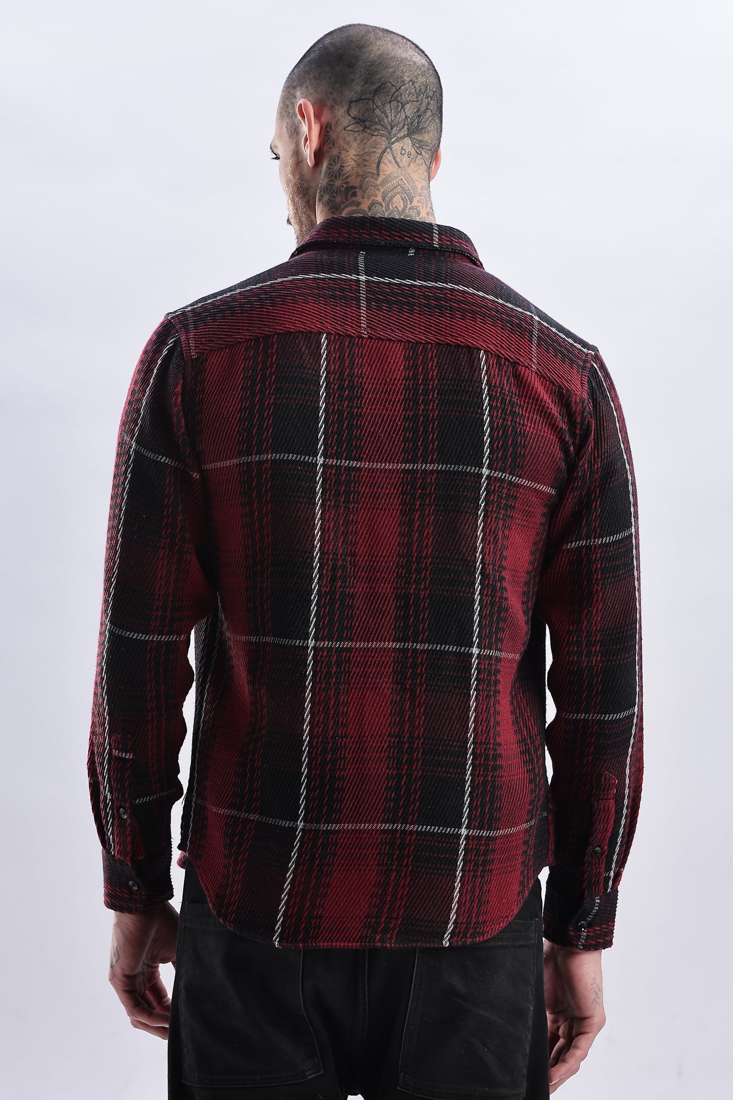 Men Flannel Shirt-Red