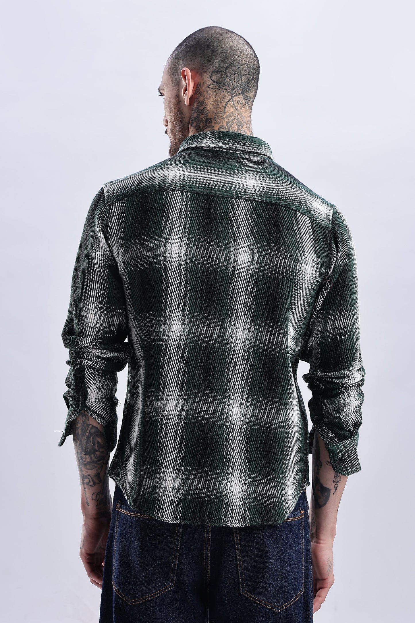 Men Flannel Shirt-Lt Olive