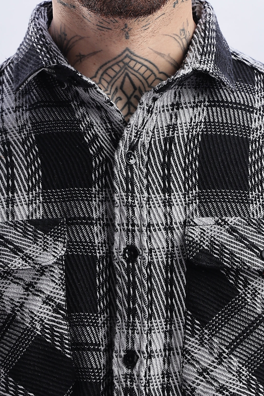 Men Flannel Shirt-Black