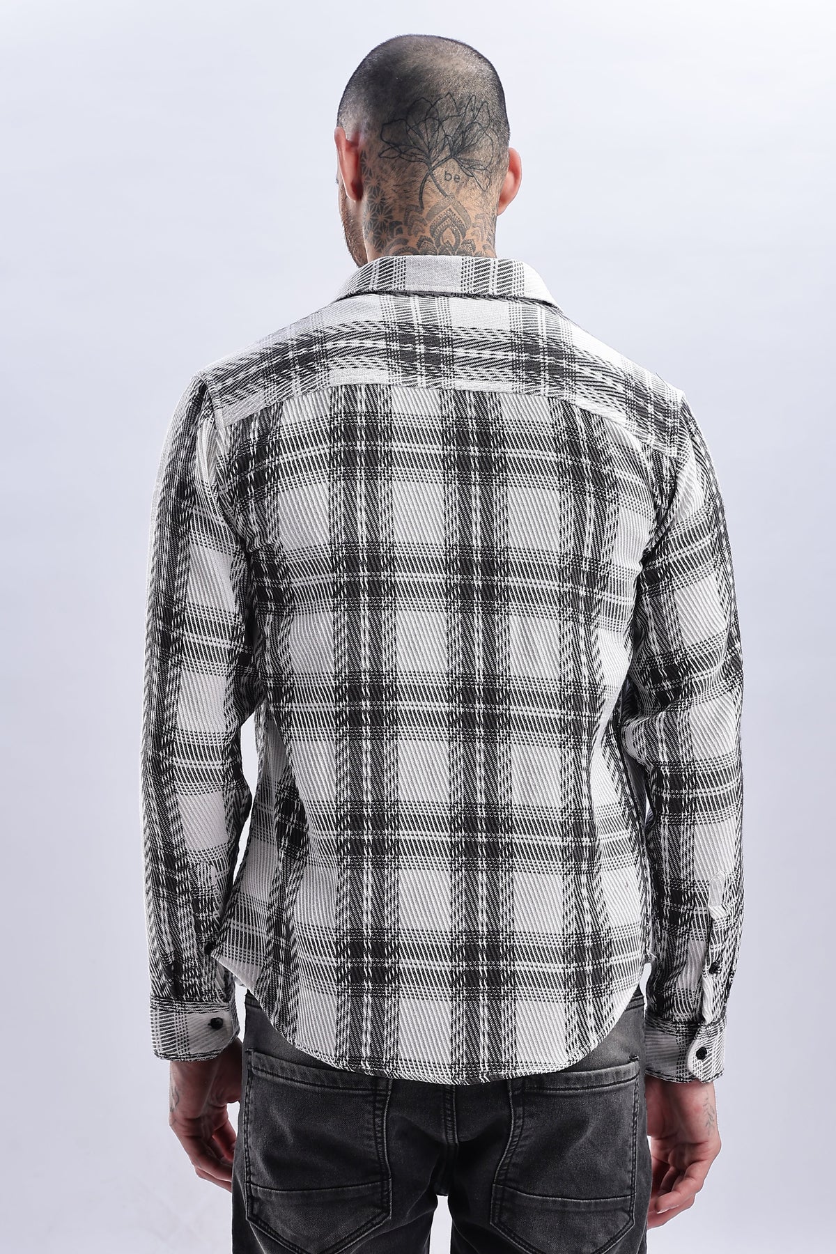 Men Flannel Shirt-Grey