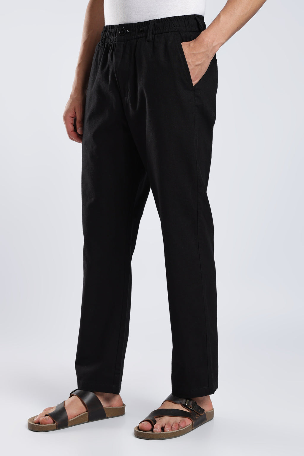 Men Marvel Linen Traveller Trouser – Black
