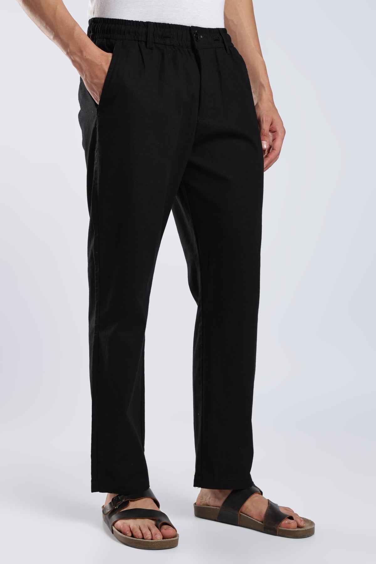 Men Marvel Linen Traveller Trouser – Black