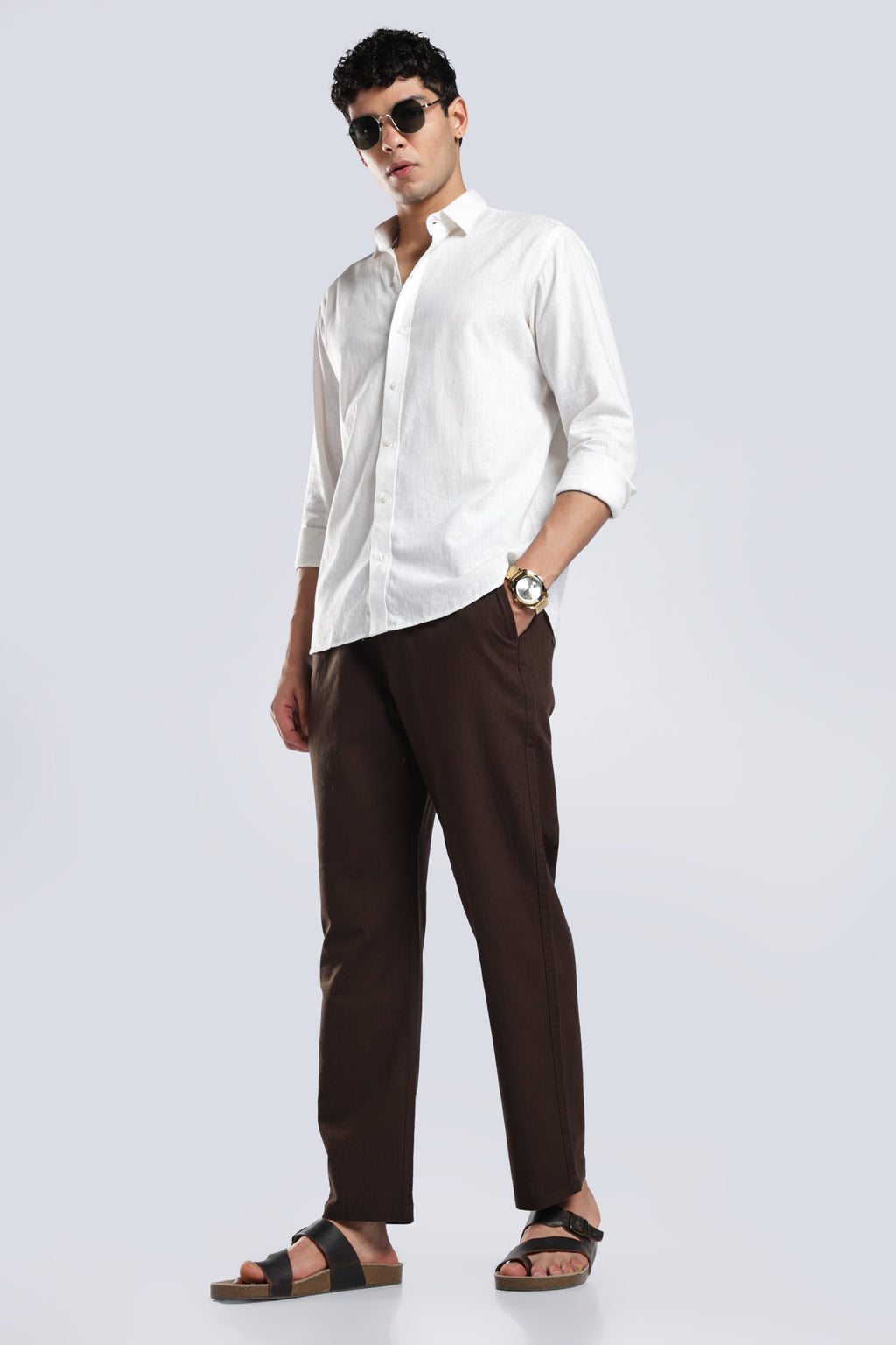 Men Marvel Linen Traveller Trouser – Brown