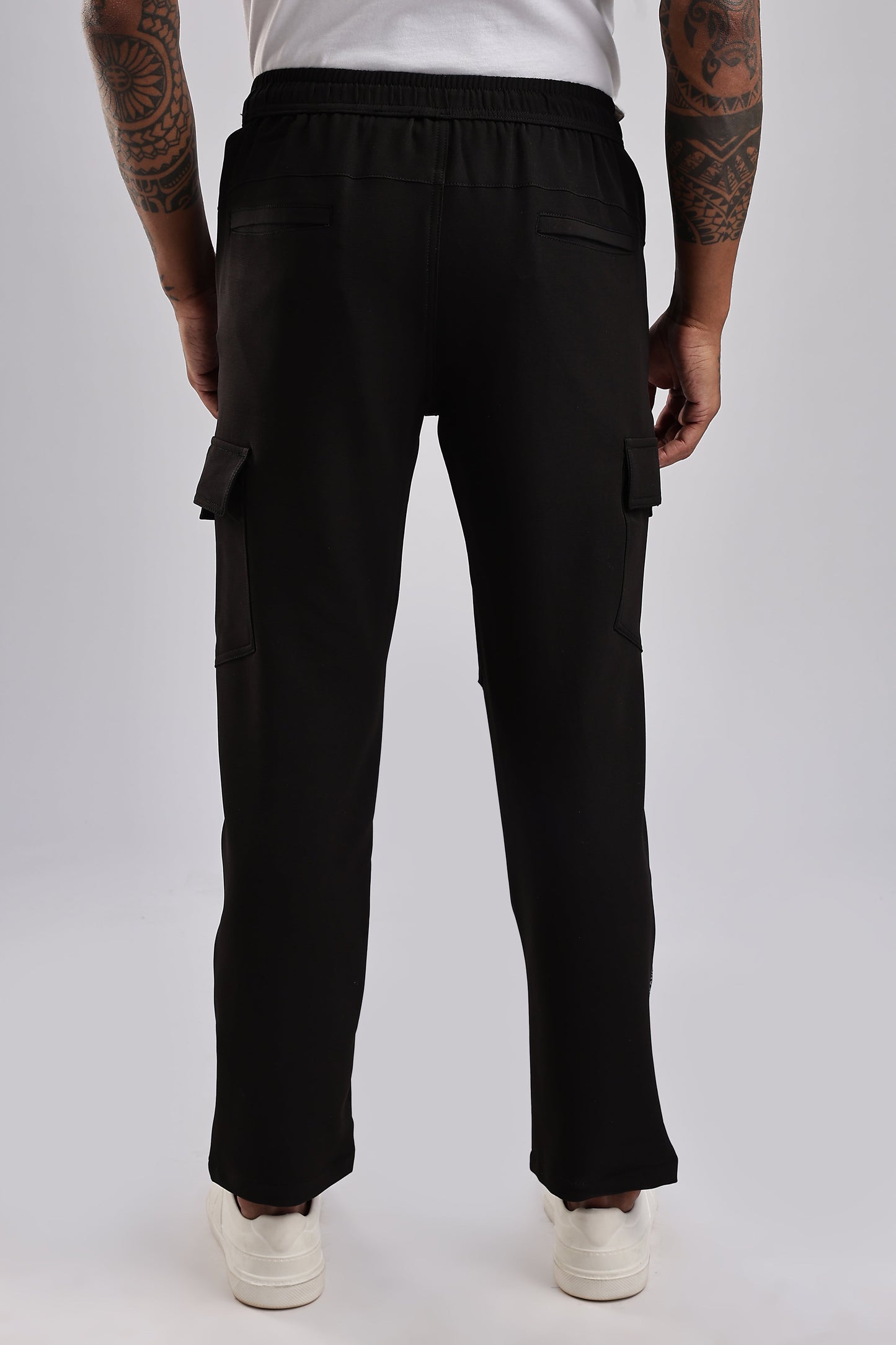 Men Structured Imported Utility Cargo-Black