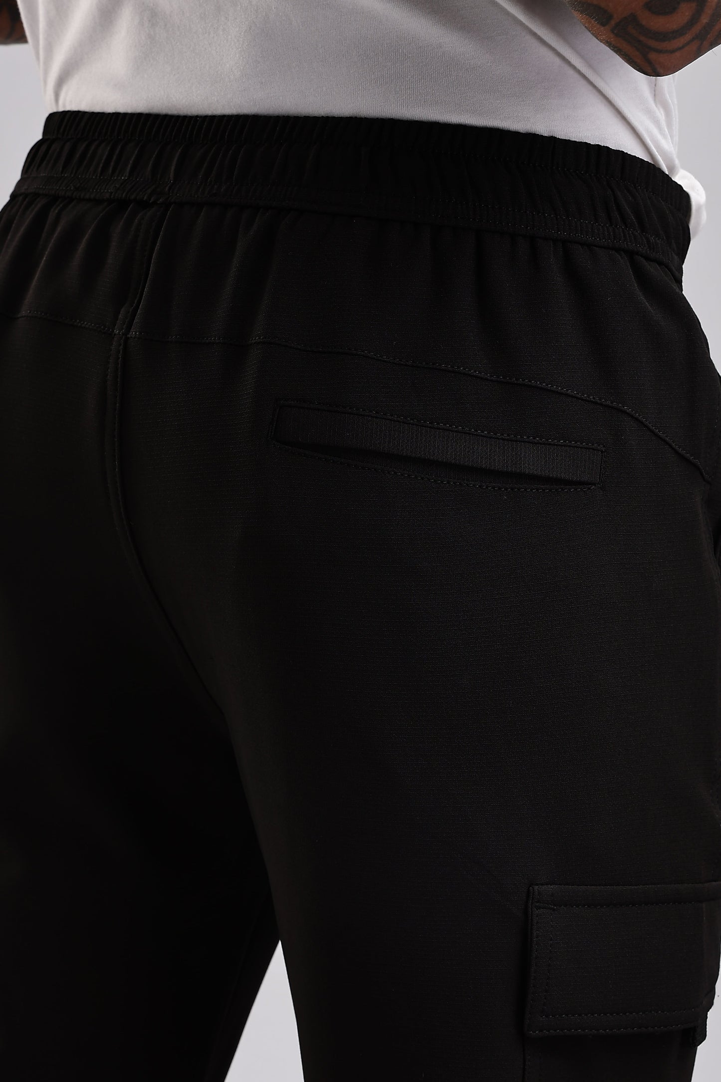 Men Structured Imported Utility Cargo-Black