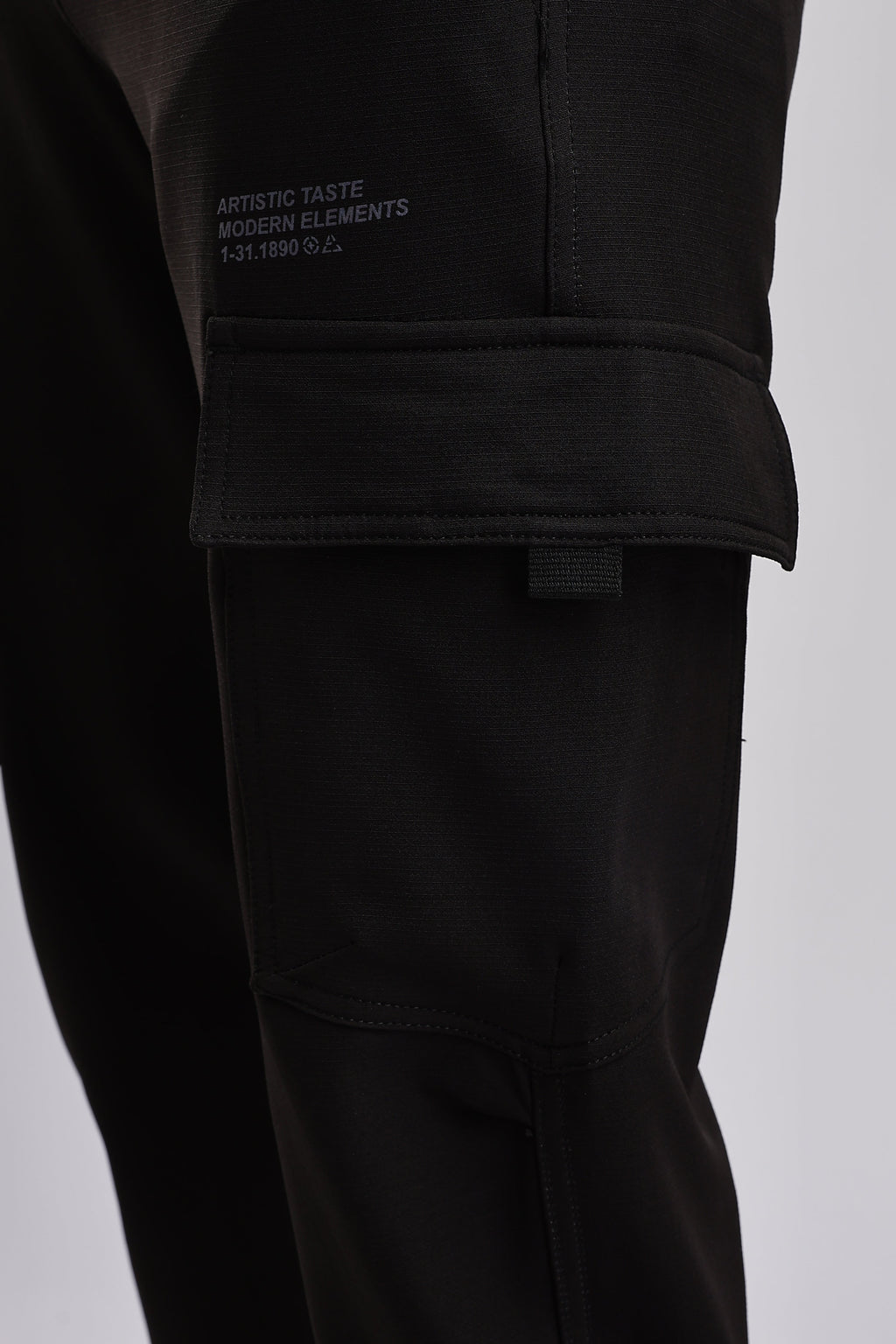 Men Structured Imported Utility Cargo-Black