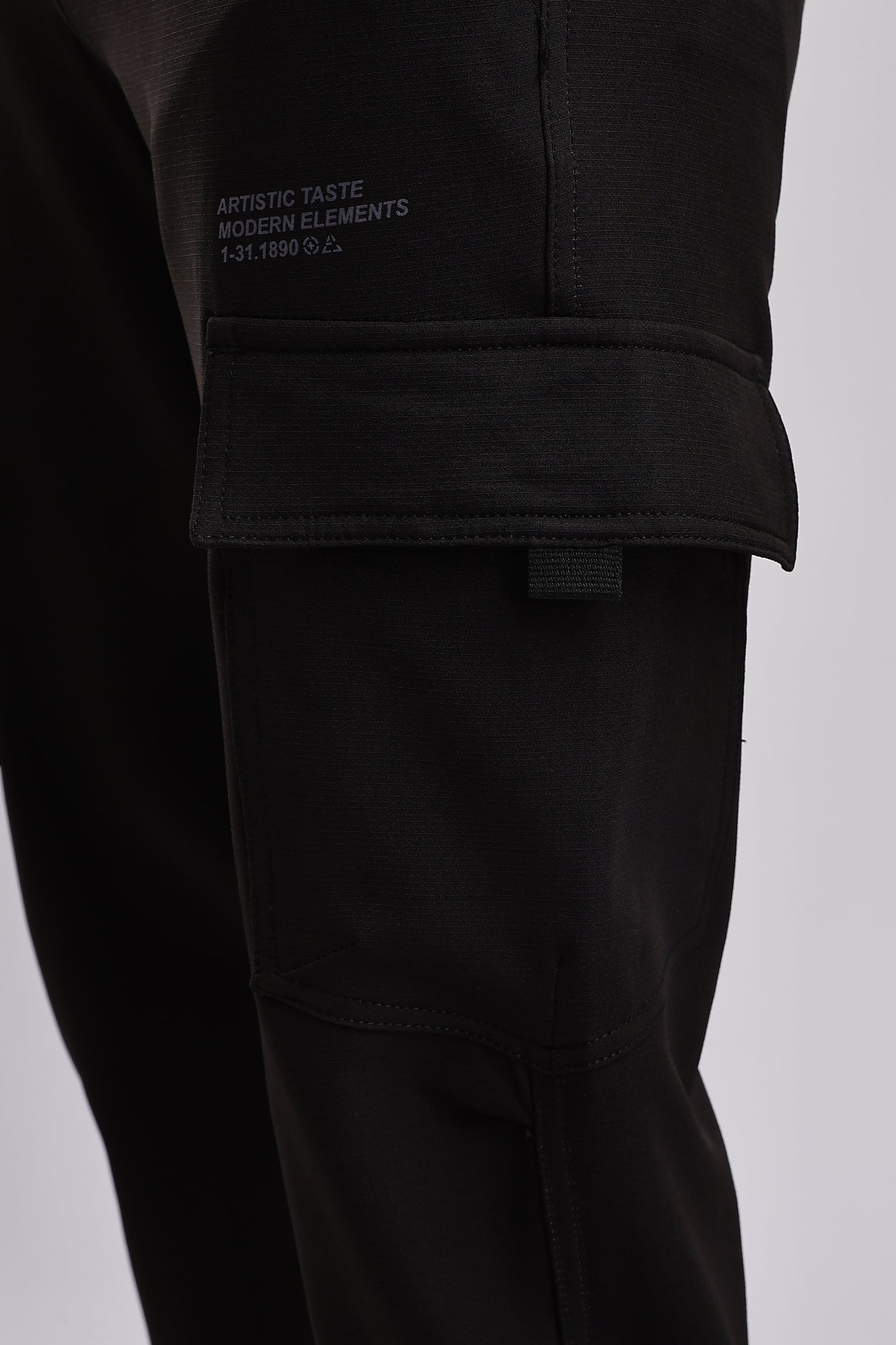 Men Structured Imported Utility Cargo-Black