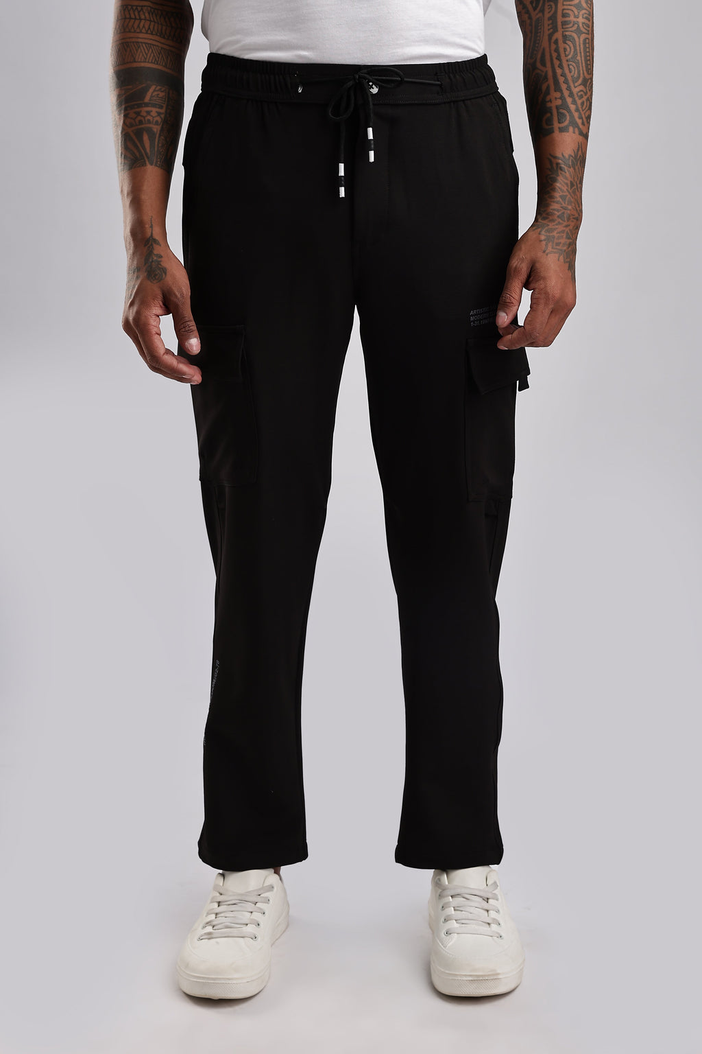 Men Structured Imported Utility Cargo-Black