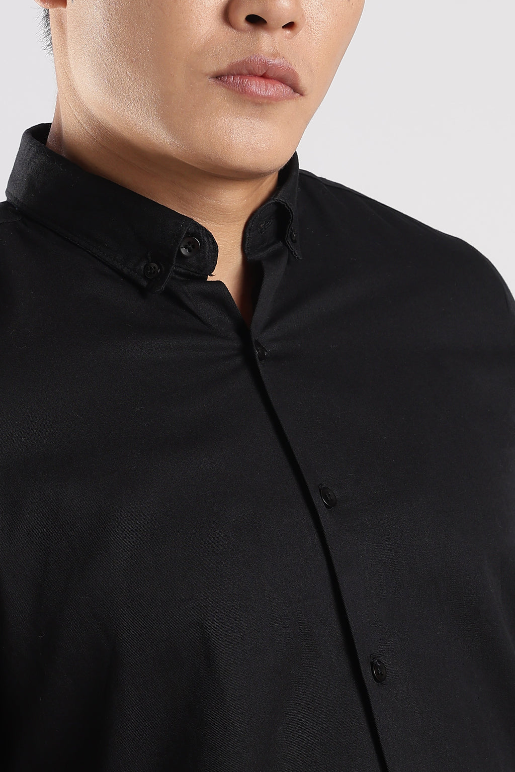 Men Army Twill Shirts-Black